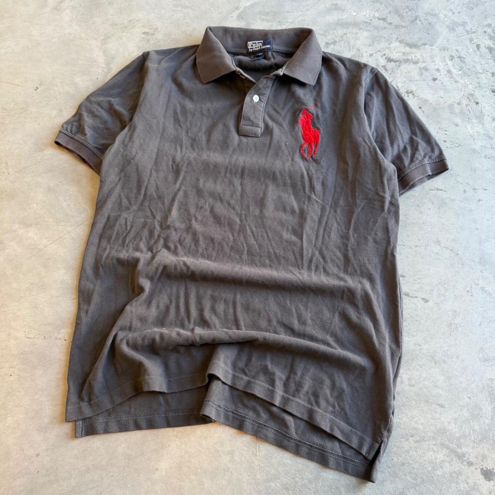 Polo Ralph Lauren Mens Big Pony Polo Shirt Gray Red XXL Big Pony 3 Logo